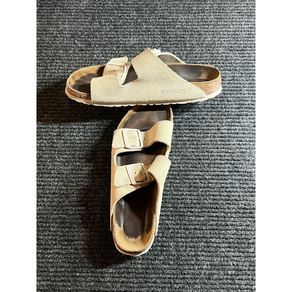 Birkenstock Arizona white Suede Leather Size 39EU 8US Regular Fit Sandals Women - Picture 2 of 5